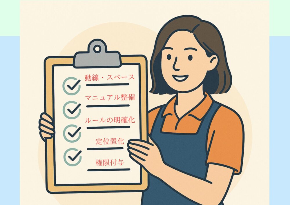 現場の改善ポイントを整理したチェックリスト。動線・備品・ルール・教育など、基本を見直すだけで作業効率が劇的に変わります。