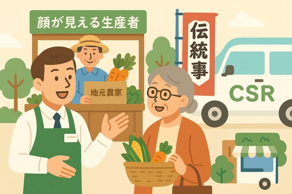 地域住民や農家と交流しながら、地域ブランディングを高める店長の活動。